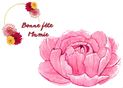 Fête florale avec rose pour une mamie chérie